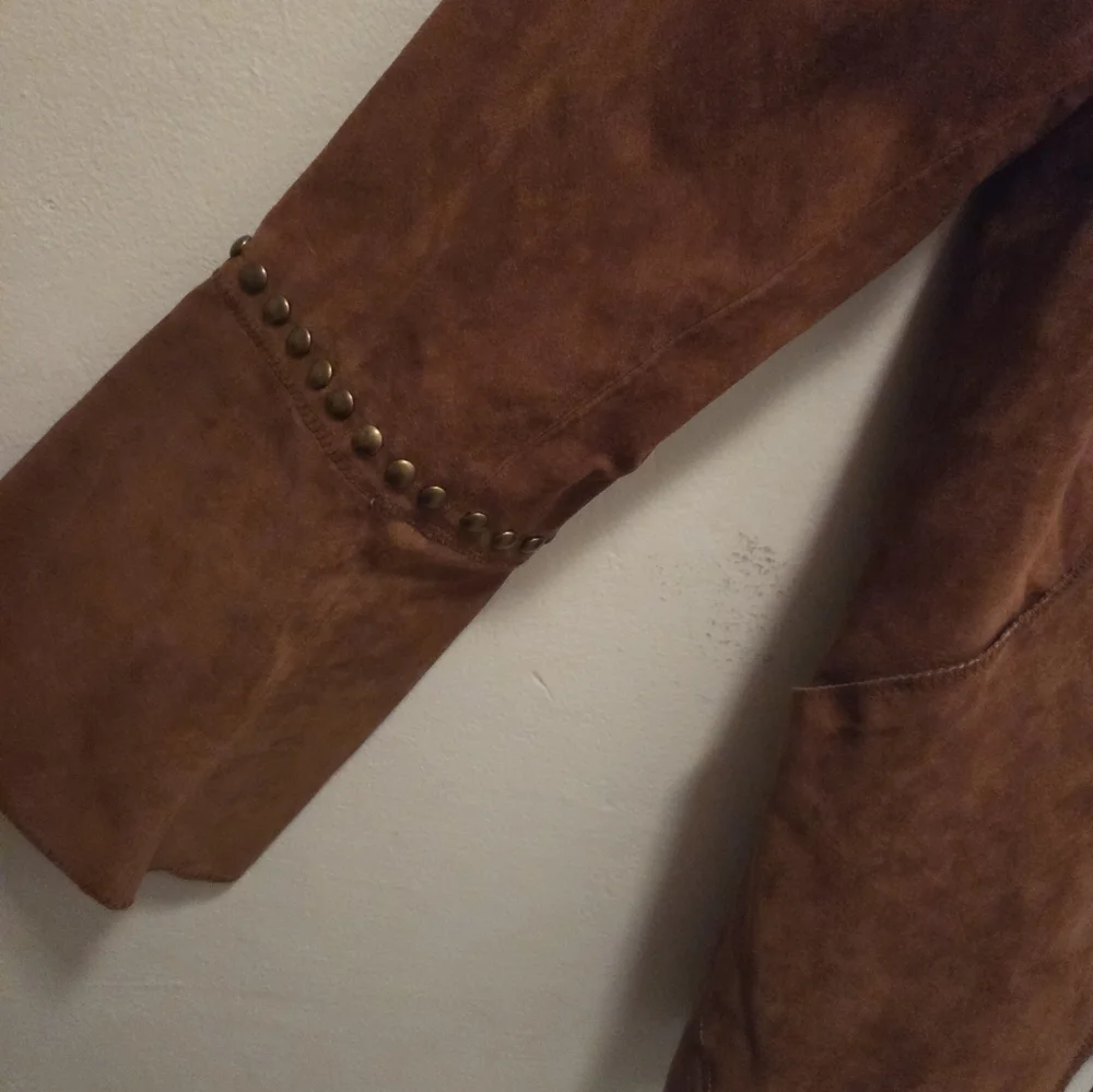 CHI by Falchi Tan Leather Studded Jacket NWT L - Picture 4 of 16